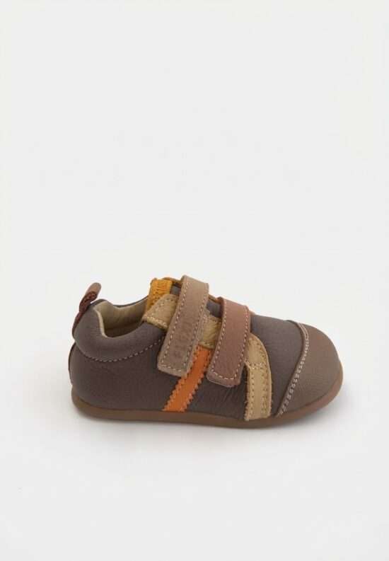 DEPORTIVA BAREFOOT INFANTIL 154-H DE FLEXINENS TAUPE/TABACO/MOSTAZA